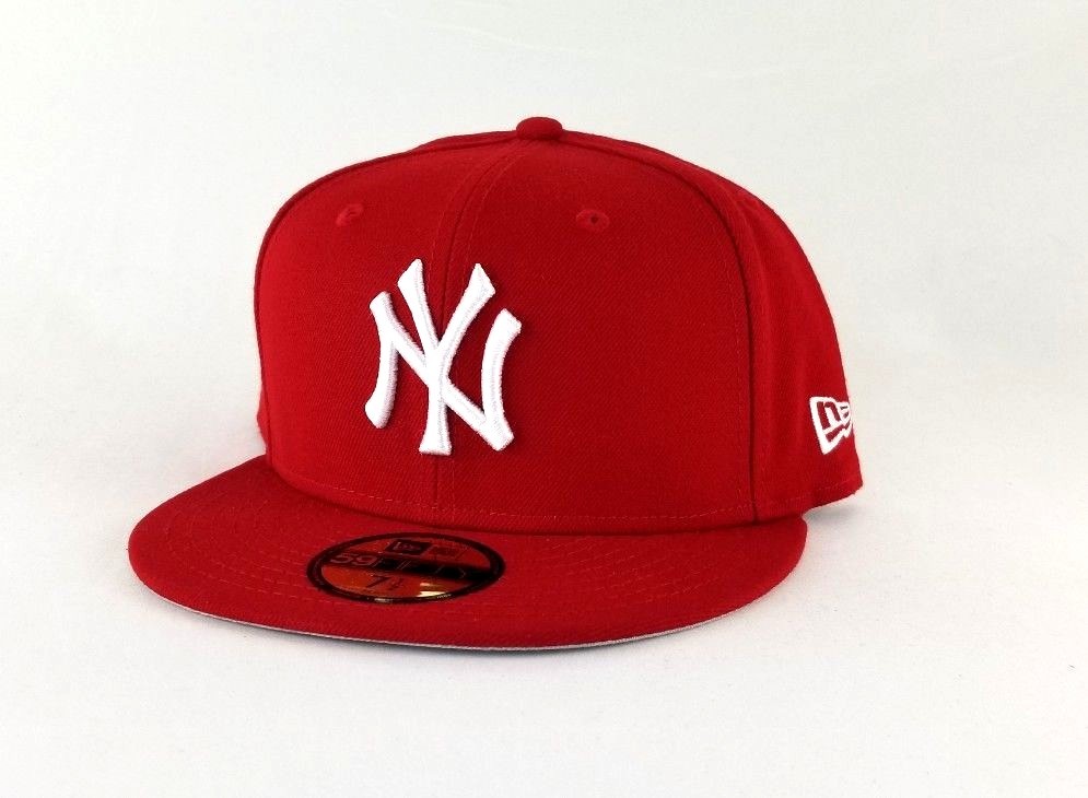 yankee grey brim fitted hat